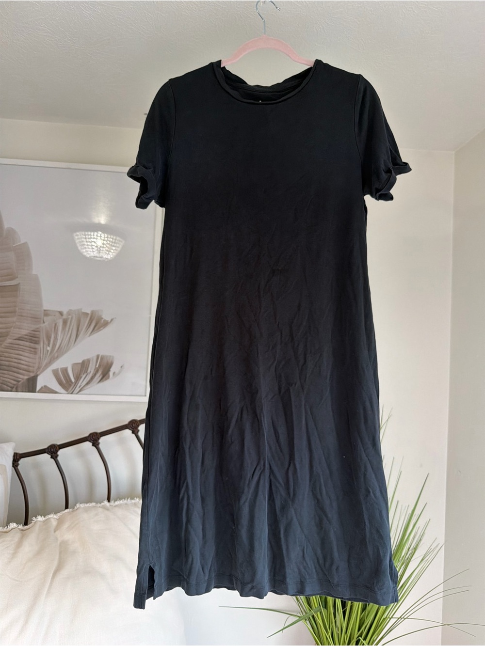 a new day Black Short-Sleeve Midi Dress